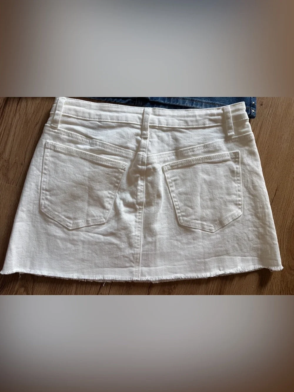 Kids Denim Miniskirt and Shorts Set - White, Cream & Blue Size M 12-14 YO